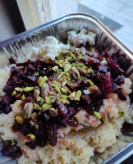 Roasted Beet and Goat Cheese No-Stir Risotto