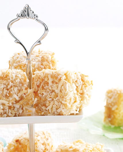 White chocolate lamingtons