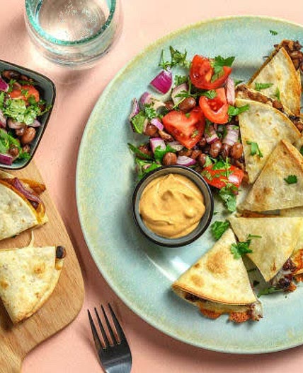 Chipotle Black Bean Quesadillas with Homemade Tomato Salsa