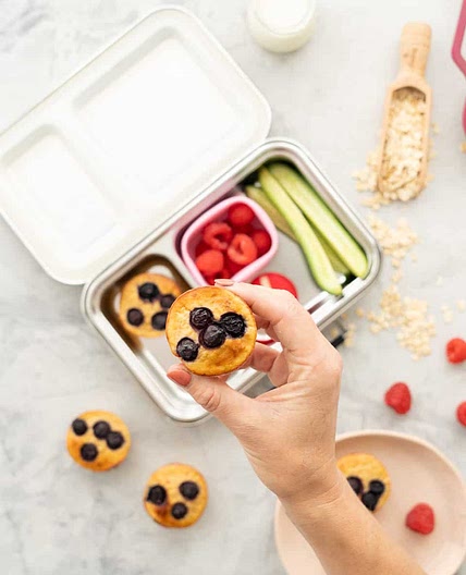 Banana Blueberry Oatmeal Muffins