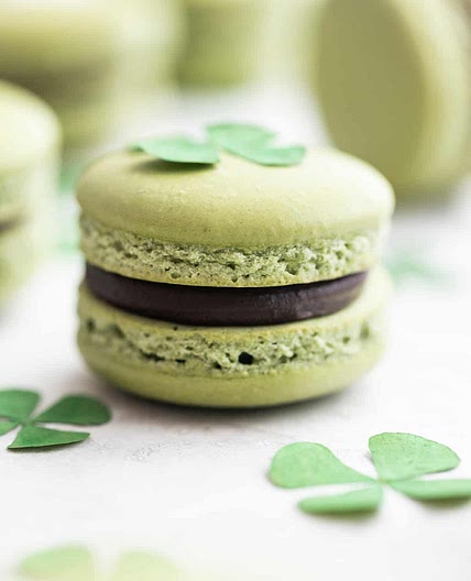 Shamrock Macarons with Baileys Ganache Filling