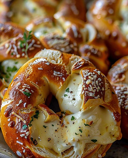 Mozzarella Stuffed Soft Pretzels
