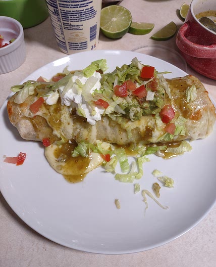 Wet Pork Burritos with Mexican Rice