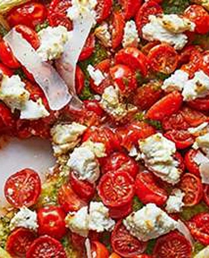 Tomato & pesto tart