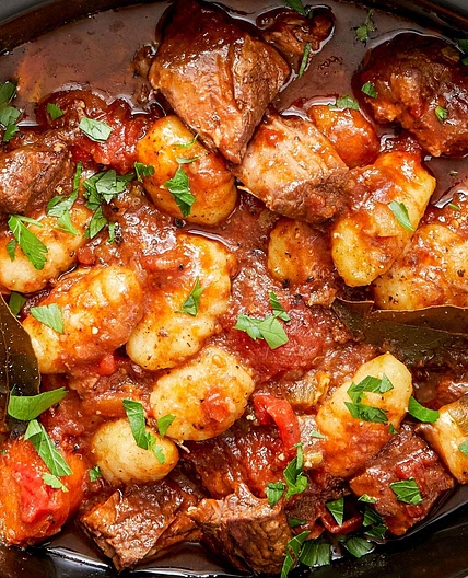 Slow cooker Italian beef with gnocchi recipe