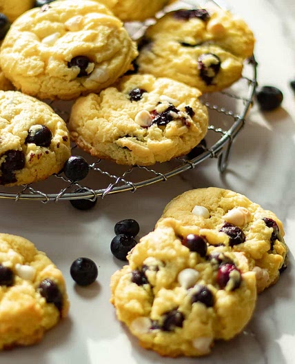 Lemon Blueberry Cookies - Cream Cheese Cake Mix Recipe!