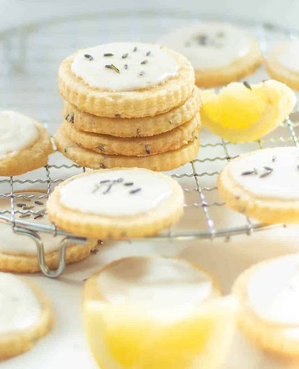 Lemon Lavender Cookies - Shortbread Cookies with Lemon Glaze