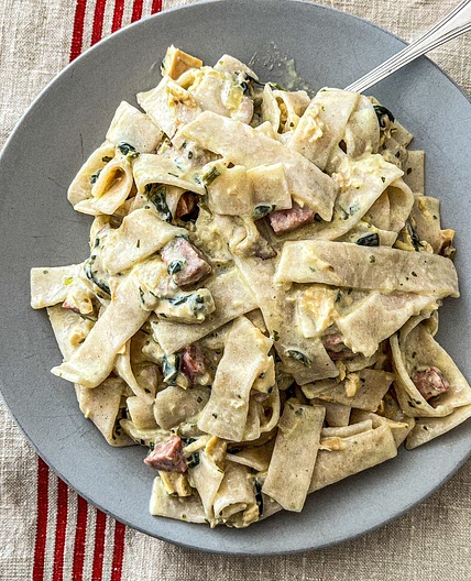 Leftover Chicken Tagliatelle