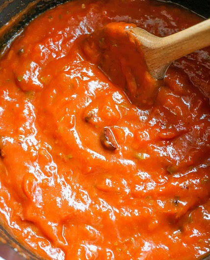 Homemade Silician Tomato Sauce with Olives