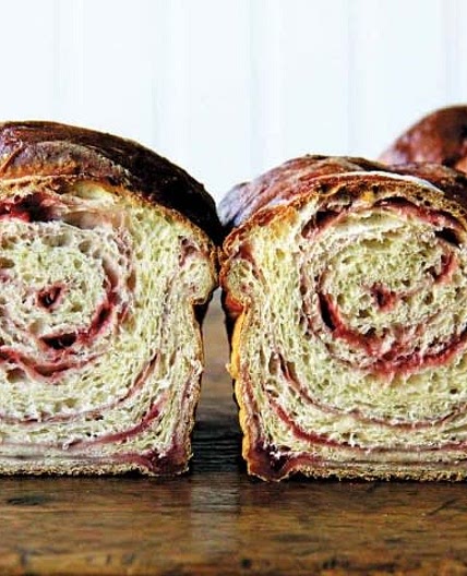 Strawberry Swirl No-Knead Brioche