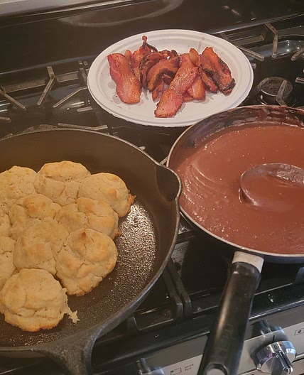 BISCUITS AND CHOCOLATE GRAVY