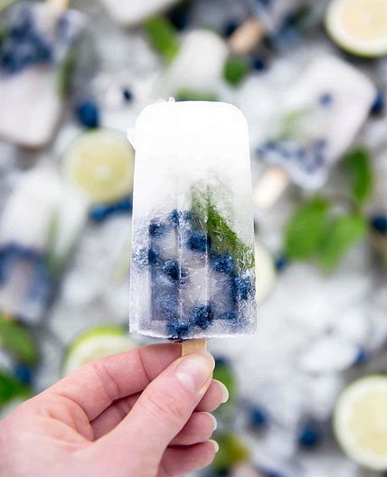 Blueberry Mojito Popsicles