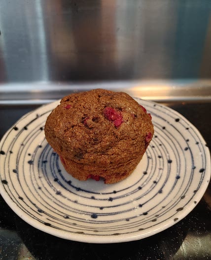 Whole wheat raspberry muffins