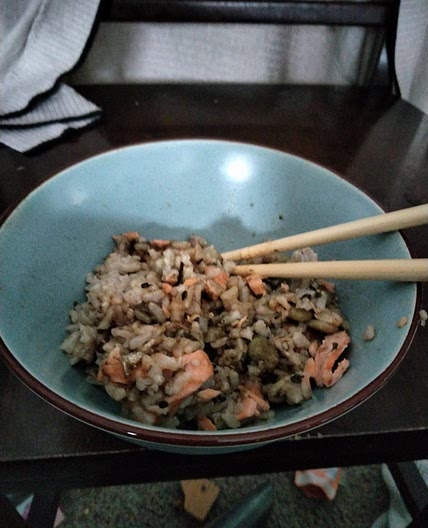 Rice Cooker Miso Salmon Rice