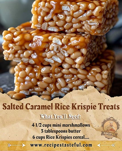 Salted Carmel Rice Krispie Treats