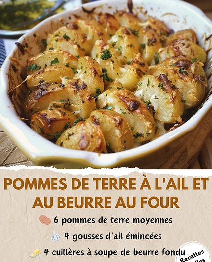 Pomme de terre à l'ail et au beurre au four