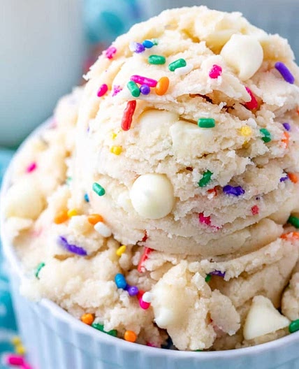No Bake Birthday Cake Cookie Dough