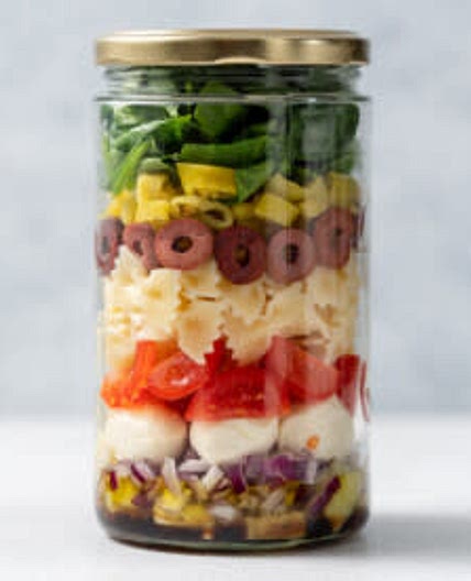 Veggie Italian Pasta Salad in a jar
