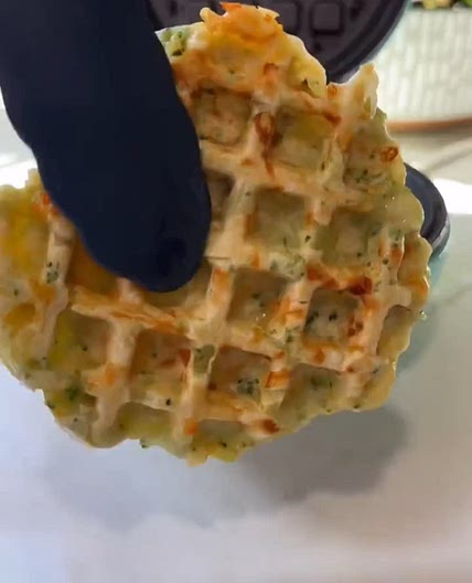 Broccoli Cheddar Waffles for toddlers