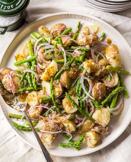 German-Inspired Warm Potato Salad with Asparagus