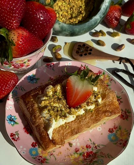 Honey Pistachio & Strawberry Tart