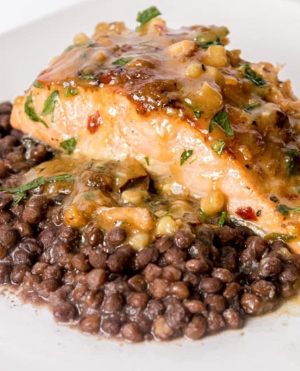 Cast Iron Skillet Salmon with Maple Dijon Sauce