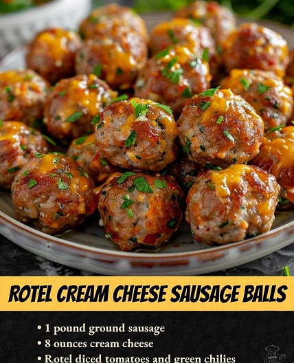 Rotel cream cheese sausage balls