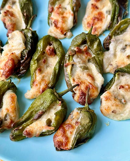 Spicy Cheesy Stuffed Padron Peppers 