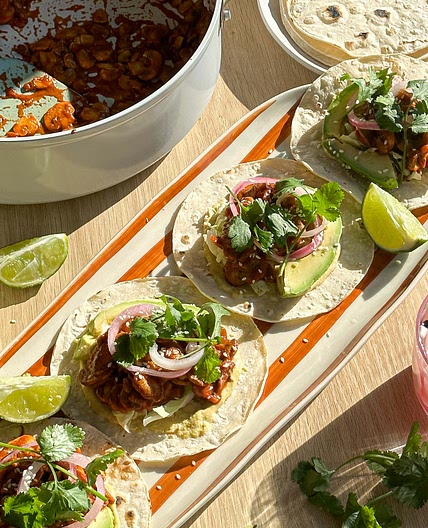 Saucy mushroom tacos