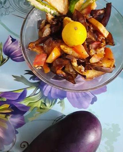 फ्राइड बैंगन का सलाद (fried baingan ka salad recipe in Hindi)