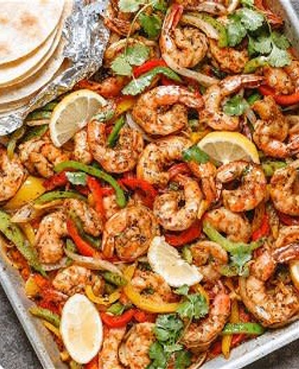Sheet Pan Shrimp Fajitas