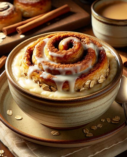 Cinnamon roll baked oats