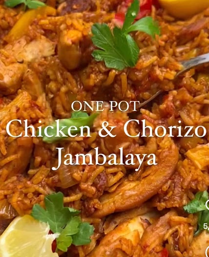 One Pot Chicken and Chorizo Jambalaya 