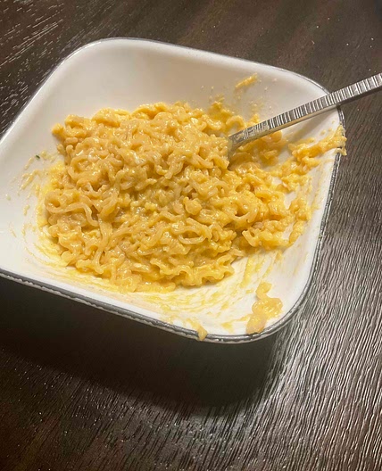 Extra cheesy spicy ramen