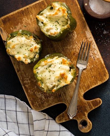Creamy Chicken Keto Stuffed Peppers