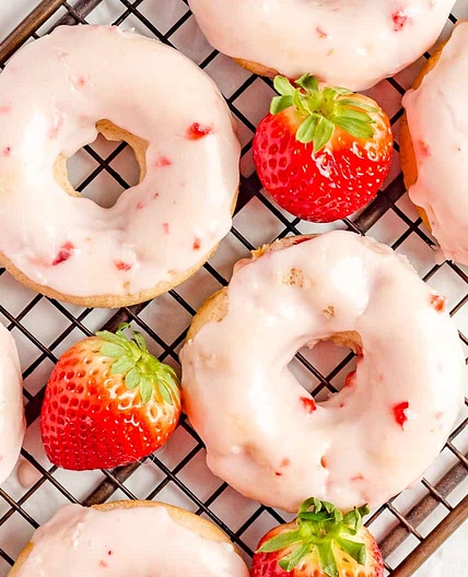 Strawberry Frosted Donuts