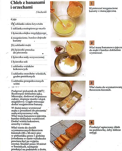 Chlebek z bananami i orzechami