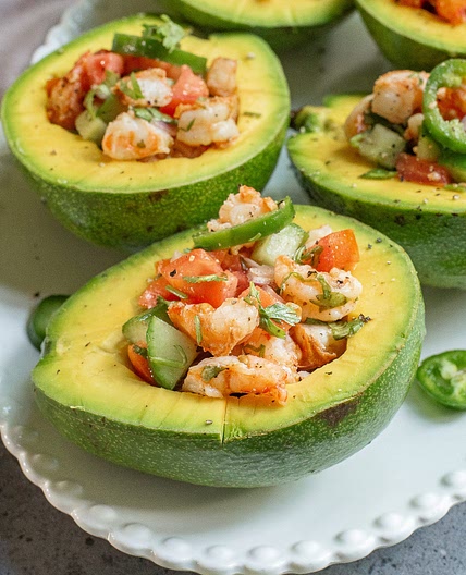 Keto Ceviche Stuffed Avocado