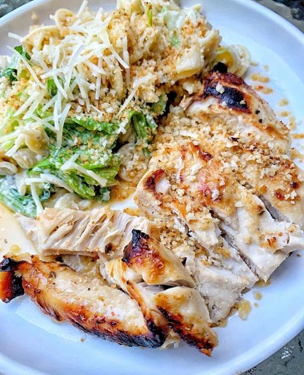 Caesar Pasta Salad with Zesty Grilled Chicken