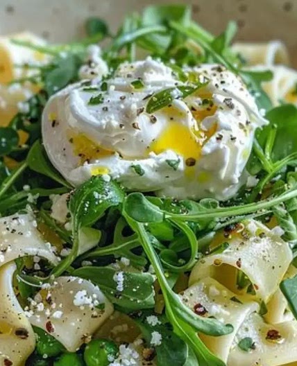 Calabrian Chile & Burrata Pasta with Peas