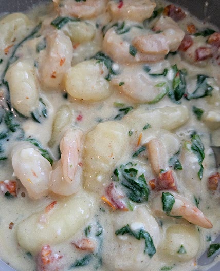 Tuscan shrimp and gnocchi