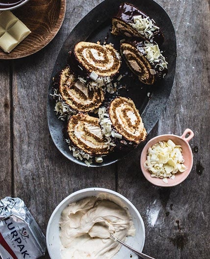 Tiramisu Swiss Roll Cake