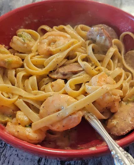 Cajun Shrimp and Sausage Alfredo