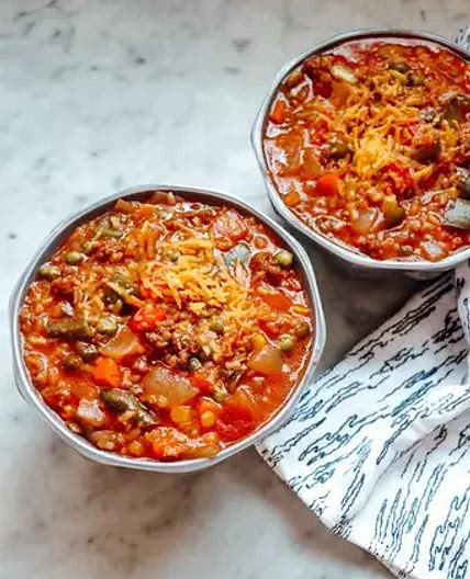 Cheesy Hamburger Stew with Rice