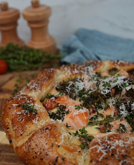 Salmon and Broccolini Galette