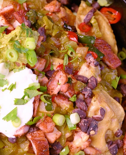 Twice Smoked Chicken Nachos