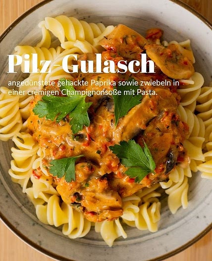 Pilz Gulasch mit Pasta🍄
