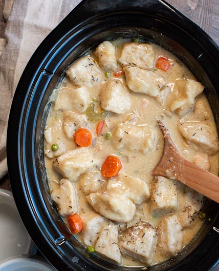 Easy Slow Cooker Chicken and Dumplings