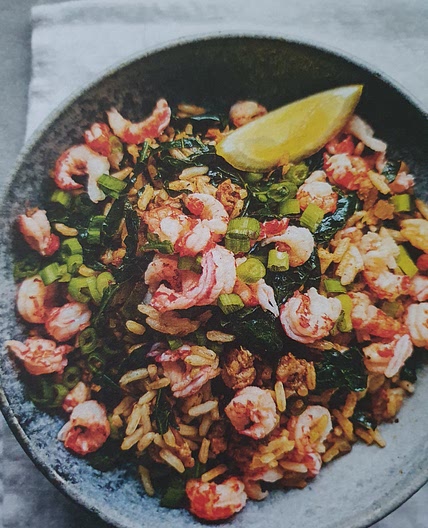 Southern-style dirty rice with crayfish
