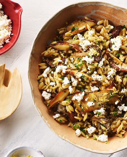 Lemony Mushroom and Orzo Salad